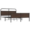 Cadre de lit en métal sans matelas chêne marron 150x200 cm 