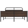 Cadre de lit en métal sans matelas chêne marron 150x200 cm 