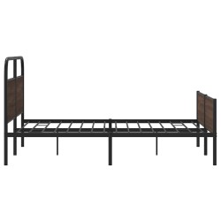 Cadre de lit en métal sans matelas chêne marron 150x200 cm 