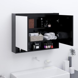 Armoire à miroir de salle de bain 80x15x60 cm MDF anthracite 