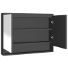 Armoire à miroir de salle de bain 80x15x60 cm MDF anthracite 
