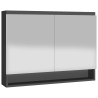 Armoire à miroir de salle de bain 80x15x60 cm MDF anthracite 