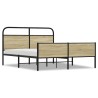 Cadre de lit en métal sans matelas chêne sonoma 150x200 cm 