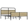 Cadre de lit en métal sans matelas chêne sonoma 150x200 cm 