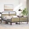 Cadre de lit en métal sans matelas chêne sonoma 150x200 cm 