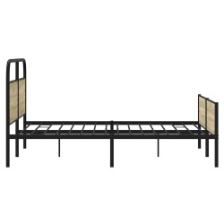Cadre de lit en métal sans matelas chêne sonoma 150x200 cm 