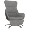 Chaise de relaxation avec repose-pieds Gris clair Tissu 
