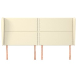 Tête de lit avec oreilles Crème 163x23x118/128 cm Similicuir 