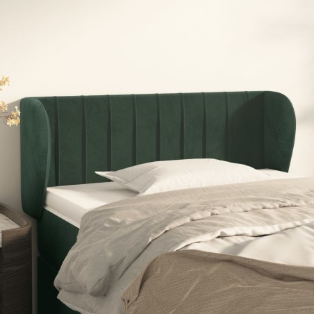 Tête de lit avec oreilles Vert foncé 93x23x78/88 cm Velours 