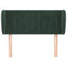 Tête de lit avec oreilles Vert foncé 93x23x78/88 cm Velours 