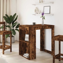 Table de bar chêne fumé 102x70x103,5 cm bois d'ingénierie 