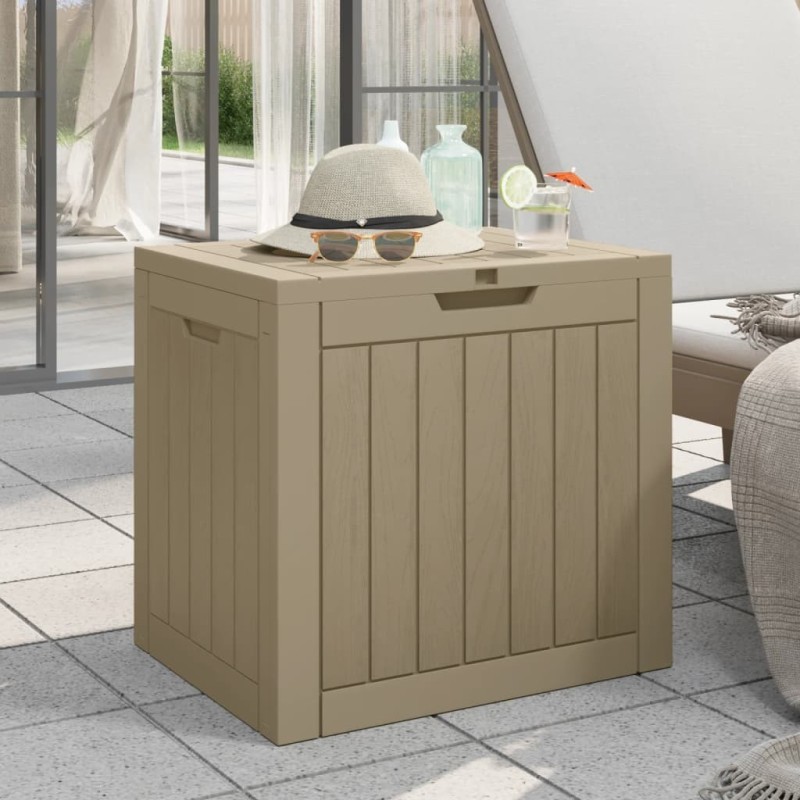 Boîte de stockage de jardin gris 55,5x43x53 cm polypropylène 