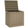 Boîte de stockage de jardin gris 55,5x43x53 cm polypropylène 