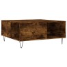 Table basse chêne fumé 80x80x36,5 cm bois d'ingénierie 