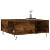 Table basse chêne fumé 80x80x36,5 cm bois d'ingénierie 