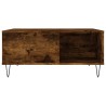 Table basse chêne fumé 80x80x36,5 cm bois d'ingénierie 