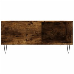 Table basse chêne fumé 80x80x36,5 cm bois d'ingénierie 