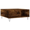 Table basse chêne fumé 80x80x36,5 cm bois d'ingénierie 