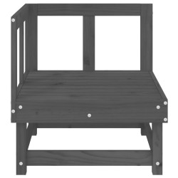 Canapé d'angle de jardin gris bois de pin massif 