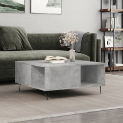 Table basse gris béton 80x80x36,5 cm bois d'ingénierie 