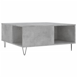 Table basse gris béton 80x80x36,5 cm bois d'ingénierie 