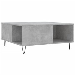 Table basse gris béton 80x80x36,5 cm bois d'ingénierie 