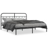 Cadre de lit métal sans matelas avec tête de lit noir 183x213cm 