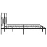 Cadre de lit métal sans matelas avec tête de lit noir 183x213cm 