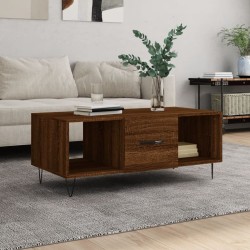 Table basse chêne marron 102x50x40 cm bois d'ingénierie 