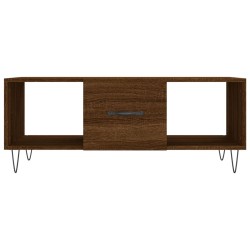 Table basse chêne marron 102x50x40 cm bois d'ingénierie 
