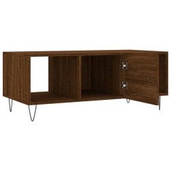 Table basse chêne marron 102x50x40 cm bois d'ingénierie 