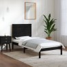 Cadre de lit sans matelas noir 75x190 cm bois massif 