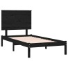 Cadre de lit sans matelas noir 75x190 cm bois massif 
