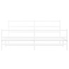 Cadre de lit métal sans matelas et pied de lit blanc 200x200 cm 