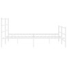 Cadre de lit métal sans matelas et pied de lit blanc 200x200 cm 
