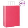 Sacs en papier 250 pcs avec poignées rose 26x12x35 cm 