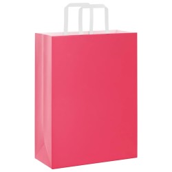 Sacs en papier 250 pcs avec poignées rose 26x12x35 cm 