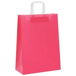 Sacs en papier 250 pcs avec poignées rose 26x12x35 cm 