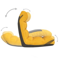 Chaise pliable de sol Jaune moutarde Tissu 