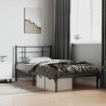 Cadre de lit métal sans matelas avec tête de lit noir 107x203cm 