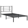Cadre de lit métal sans matelas avec tête de lit noir 107x203cm 
