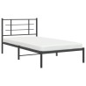 Cadre de lit métal sans matelas avec tête de lit noir 107x203cm 
