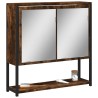 Armoire à miroir de salle de bain chêne fumé bois d’ingénierie 