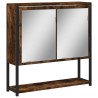 Armoire à miroir de salle de bain chêne fumé bois d’ingénierie 