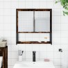 Armoire à miroir de salle de bain chêne fumé bois d’ingénierie 