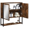 Armoire à miroir de salle de bain chêne fumé bois d’ingénierie 