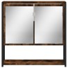 Armoire à miroir de salle de bain chêne fumé bois d’ingénierie 