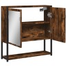 Armoire à miroir de salle de bain chêne fumé bois d’ingénierie 