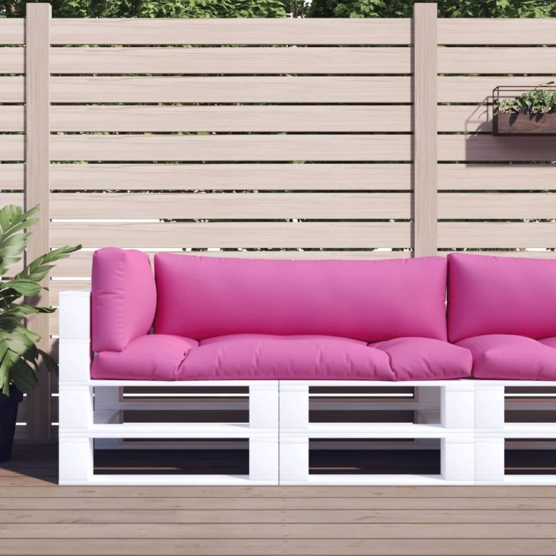 Coussins de palette lot de 3 rose tissu Oxford 