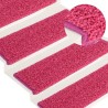 Tapis d'escalier 15 pcs 65x21x4 cm Rose 